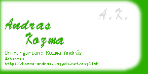 andras kozma business card